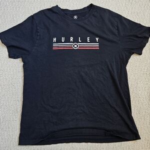 Hurley Navy Blue Men's Tee with Red Accents
